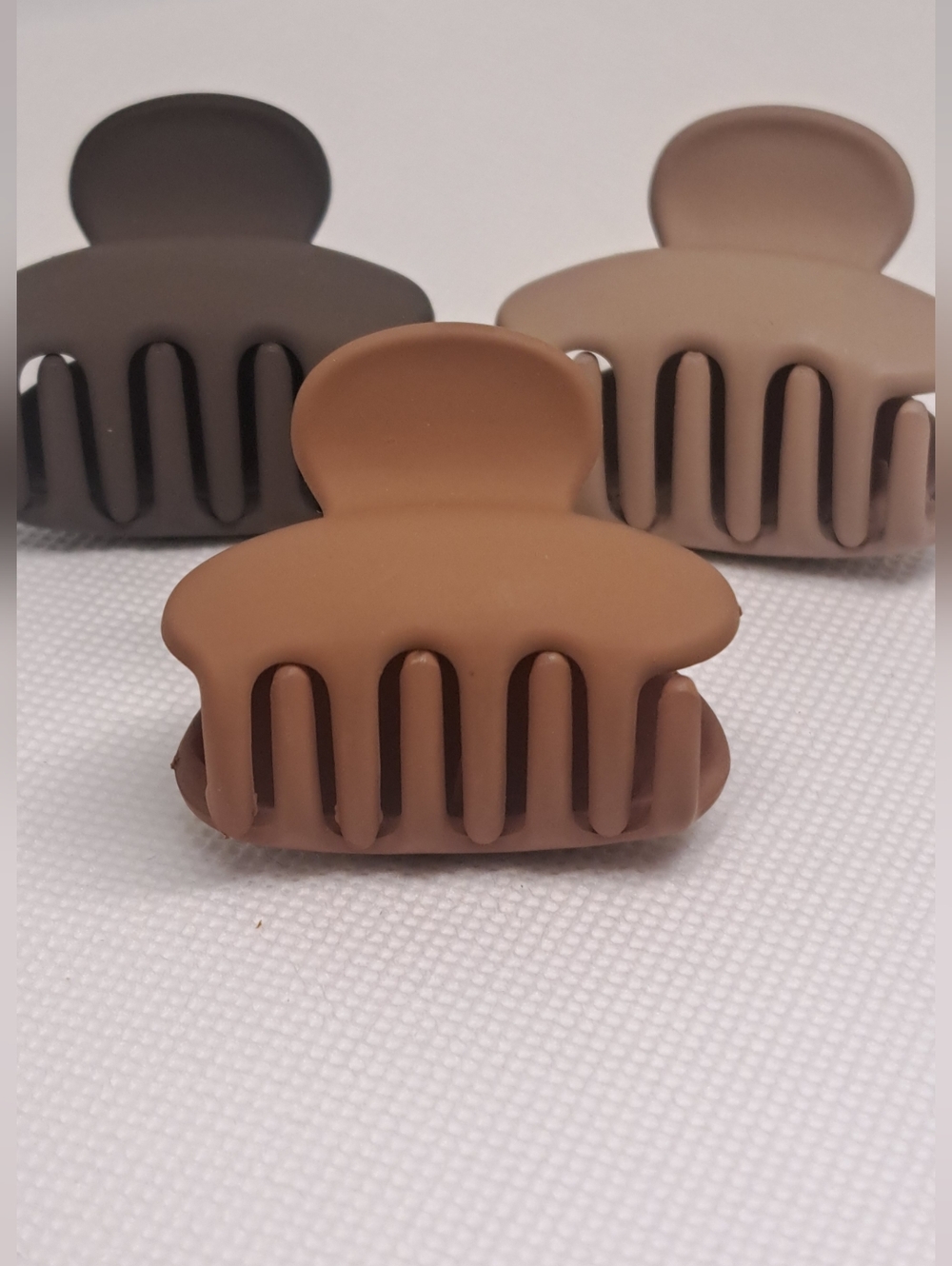 3 for $25 Small Matte Mini Hair Claw Clips - Brown Taupe Trio Neutral